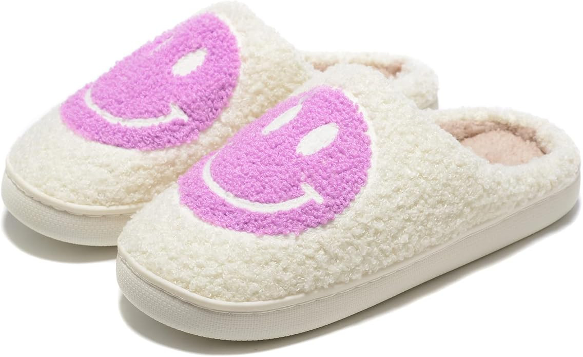 Retro Fuzzy Face Slippers for Women Men, Retro Soft Fluffy Warm Home Non-Slip Couple Style Casual... | Amazon (US)