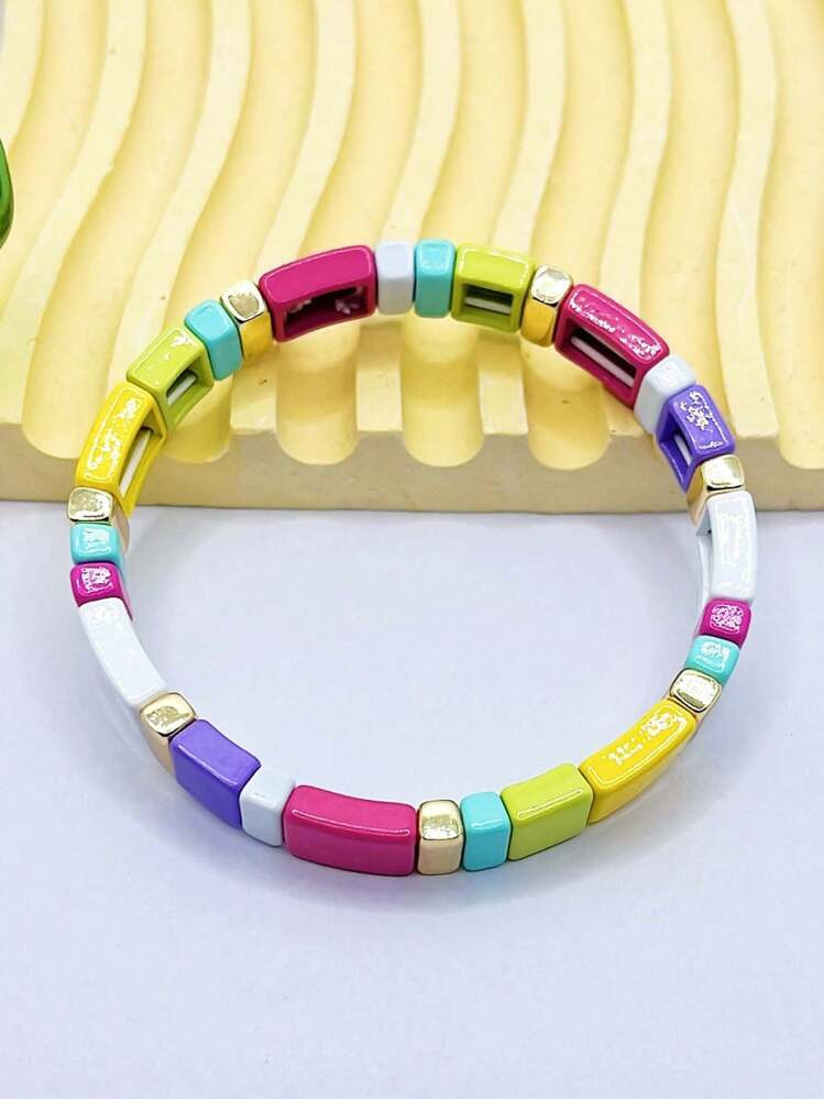 European And American Fashion Bohemian Style Candy Colored Enamel Bracelet, Minimalist, Personali... | SHEIN