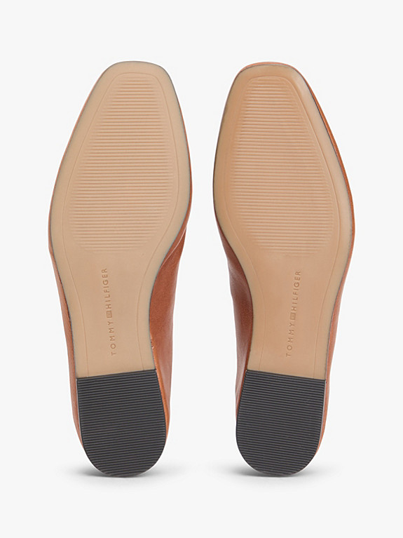 Leather Elasticated Strap Ballerinas | Brown | Tommy Hilfiger | Tommy Hilfiger UK