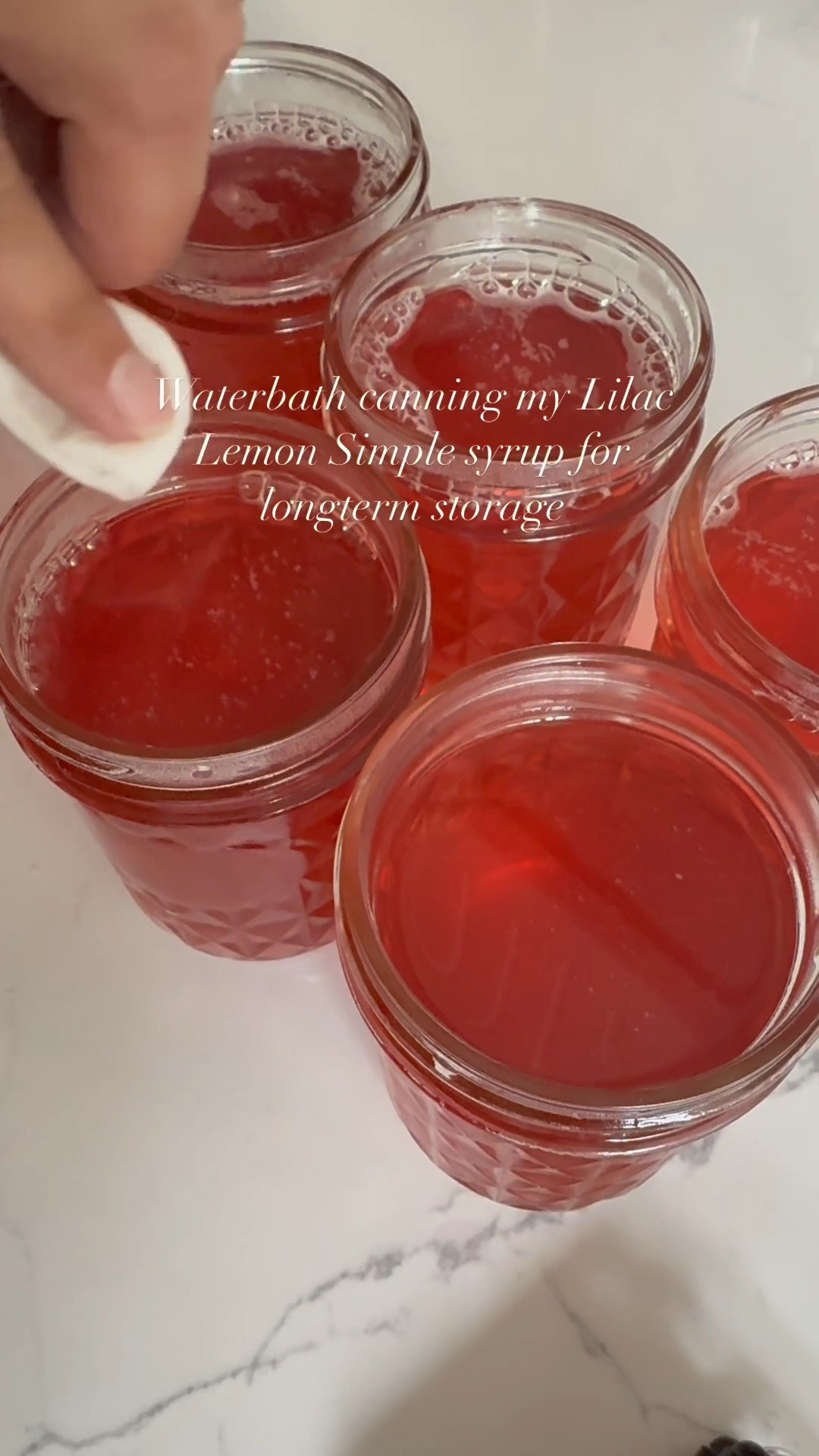 You can get the recipe for this at the end of my previous video! 
The water bath Canning process is so simple and now it’s shelf stable for over a year! 
To can simple syrup in 8 oz jars:

•Fill clean jars with hot liquid
• Leave 1/2 in headspace
• Wipe Jar rims so they are clean
• Place new lids and twist fingertip tight
•Process in boiling water for 10 min (make sure water is at least 1 inch above the tops of the jars
• Let rest undisturbed on the countertop for 24 hours


 

#LTKSeasonal #LTKHome #LTKFamily