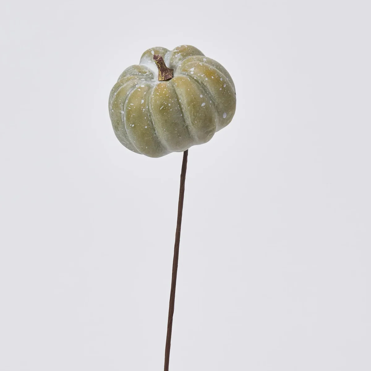 Mini Sage Green Pumpkin Faux Fall Stem - 12" | Darby Creek Trading