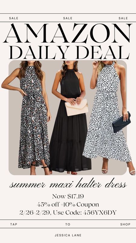 Amazon daily deal, use the coupon provided to save on this halter maxi dress, lots of color and pattern options available. Women's fashion, Amazon Fashion, pretty garden fashion, maxi dress, halter maxi dress

#LTKsalealert #LTKSeasonal #LTKstyletip