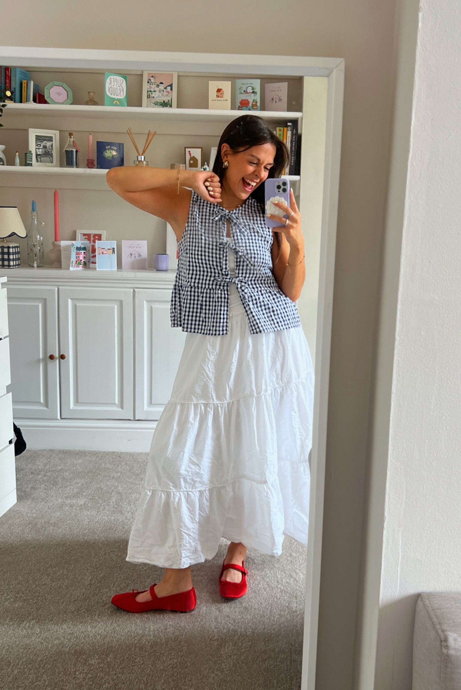 feeling like dorothy!!🍓🧺✨🍎

gingham top, bow vest, white skirt, red ballet pumps, mary janes

#LTKworkwear #LTKshoes #LTKsummer