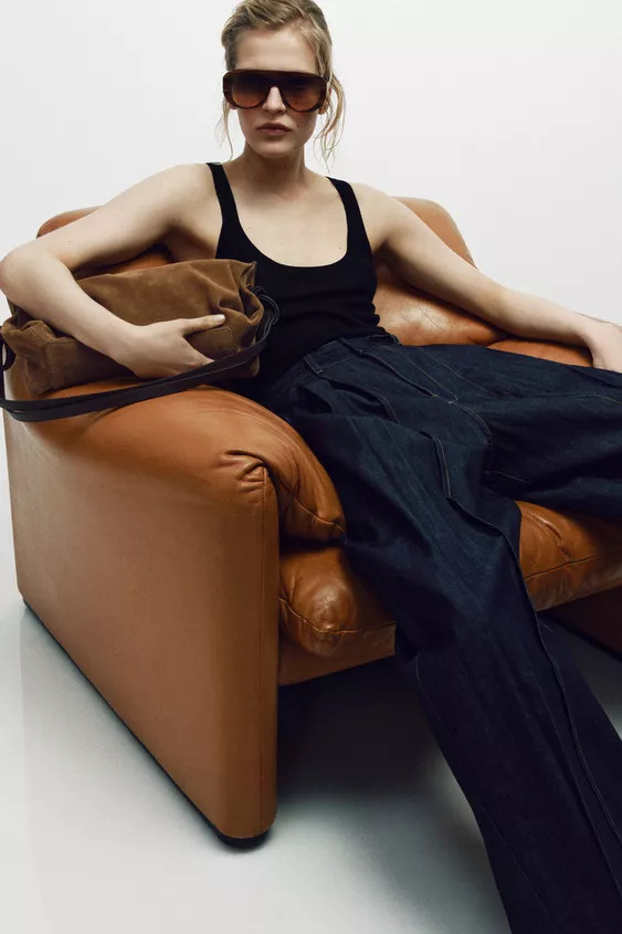 LEATHER OBLONG HANDBAG | Zara UK