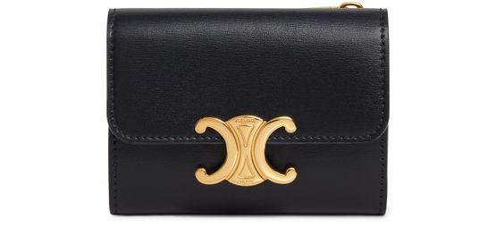Compact wallet triomphe in shiny calfskin - CELINE | 24S US