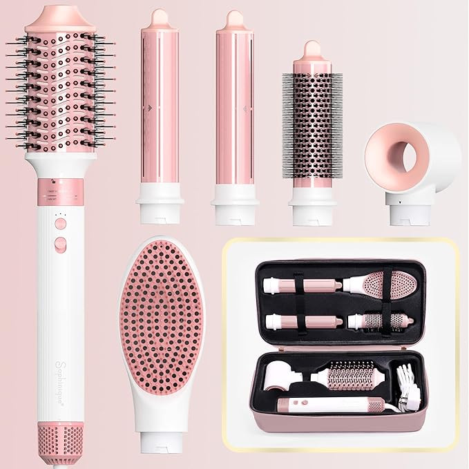 6 in 1 Hot Air Styler & Hair Dryer Brush with 110,000 RPM Negative Ionic Blow Dryer, Hair Style w... | Amazon (US)