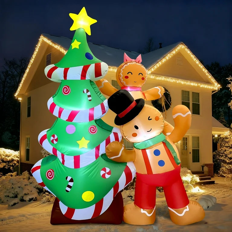 Decoraciones Navideñas Inflables para Exteriores de 7 Pies, Decoración de Patio Inflable (Ginge... | Walmart (US)