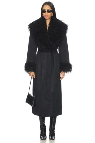 Lovers and Friends Lena Faux Suede Coat in Black from Revolve.com | Revolve Clothing (Global)