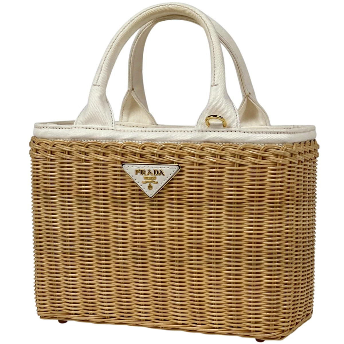 PRADA Midorino Canapa Tote Bag Wicker Basket Bag 2WAY Shoulder Bag Tote Bag ... | eBay US