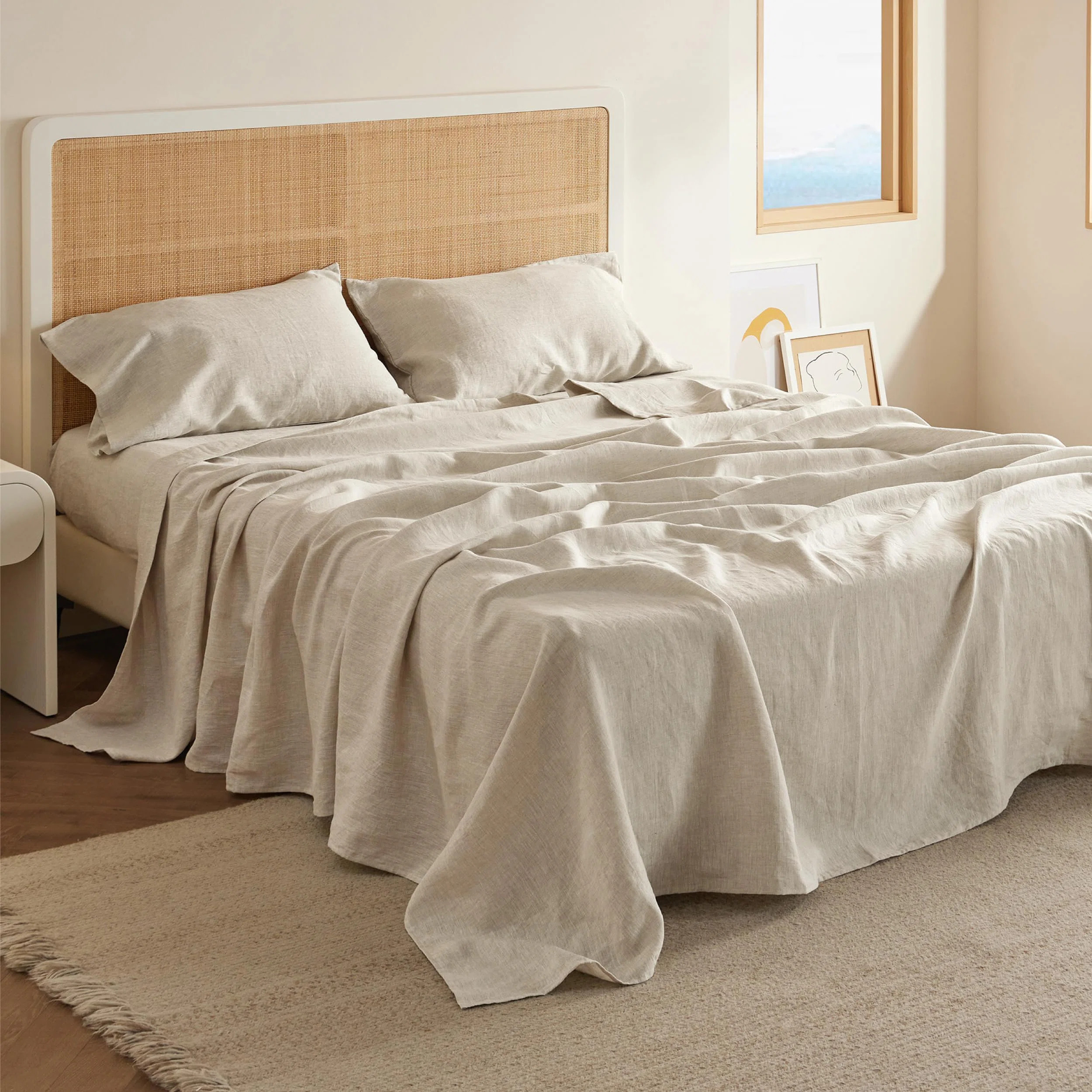 Bedsure Linen Cotton Blend Sheets for All Seasons | Wayfair North America