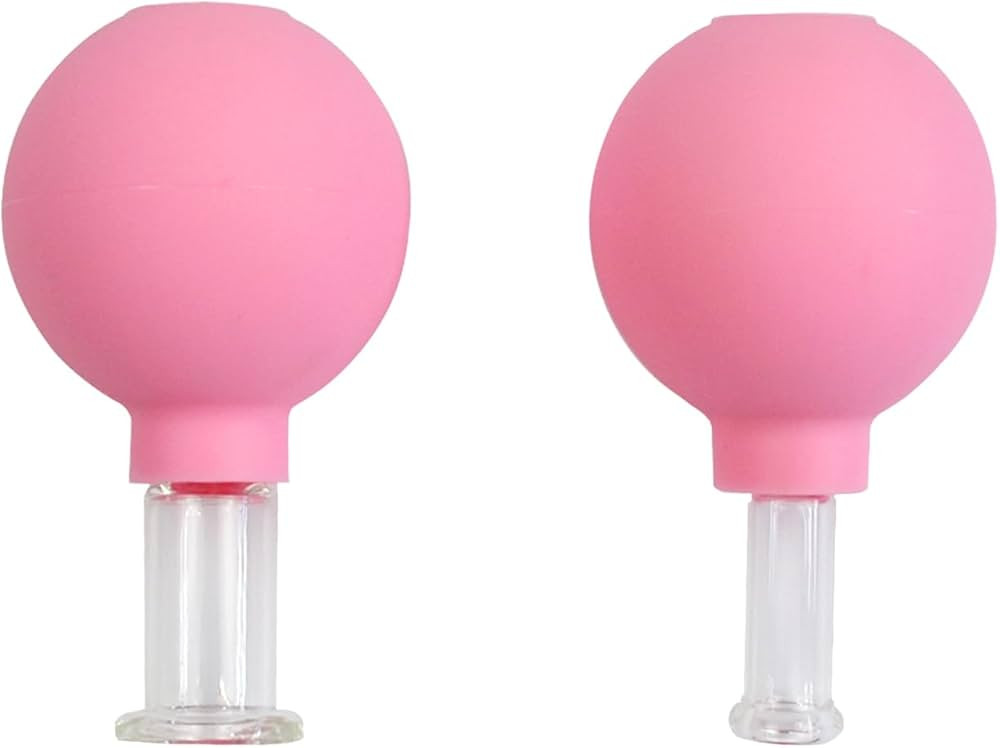 2 Pieces Glass Cupping Set, Facial Cupping Cups Glass Silicone Cups Vacuum Suction for Face Skin ... | Amazon (US)