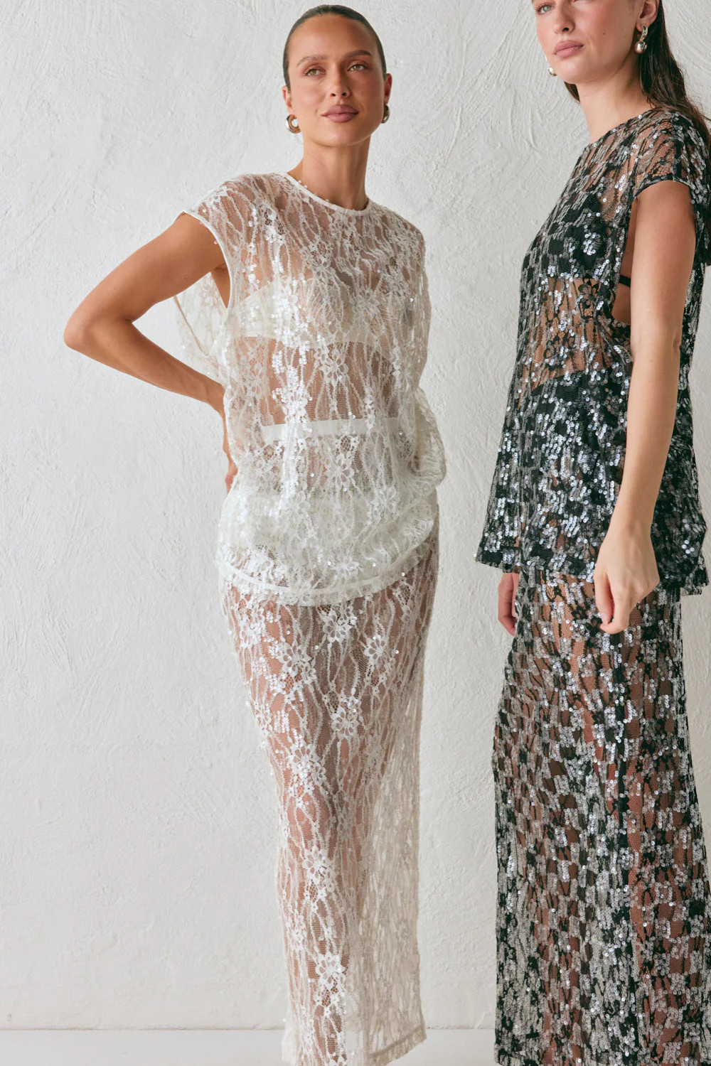 Devyn Sequin Top White | VRG Grl