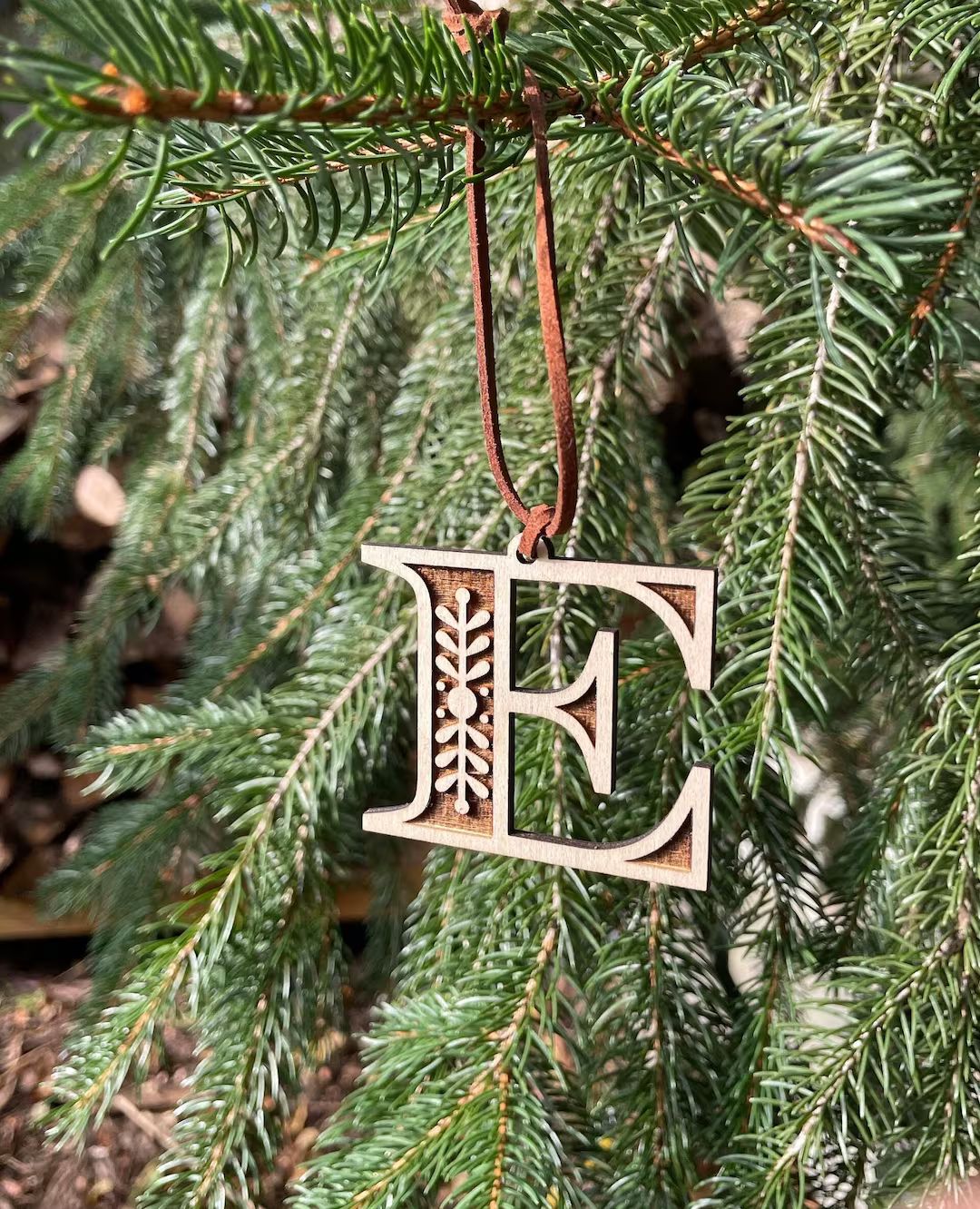 Wooden Letter Monogram Ornament | Etsy (US)