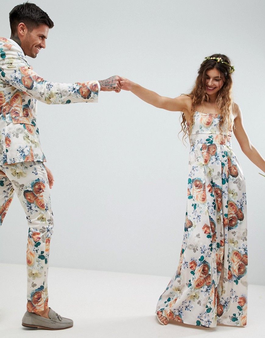 ASOS DESIGN Bridesmaid square neck cami strap maxi dress in pretty floral print - Multi | ASOS UK