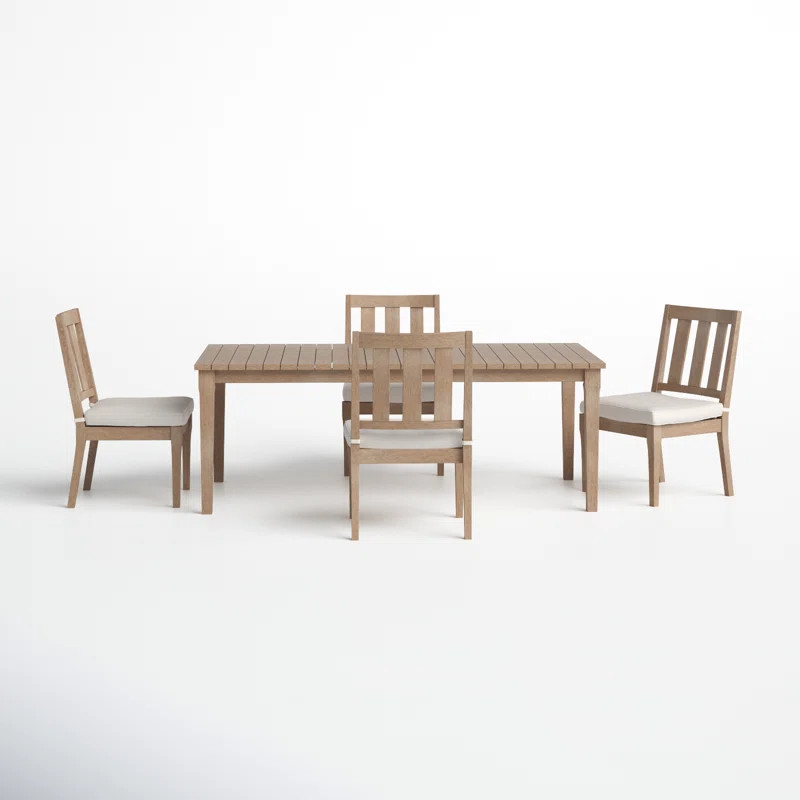 Samya Rectangular 4 - Person 81.4" Long Dining Set with Cushions | Wayfair North America