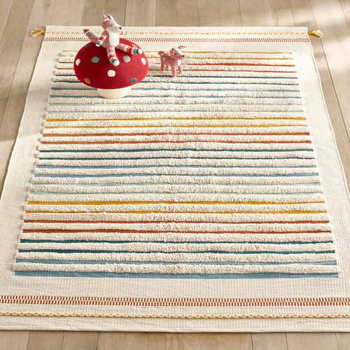 Tomulo Striped Hand Woven 100% Organic Cotton Child's Rug | La Redoute (UK)