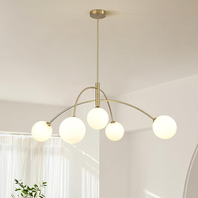 2.[Size Adjustment]: Glass chandelier size:41.3" in diameter and 37.5" in height (7.8'' rods+11.8... | Amazon (US)