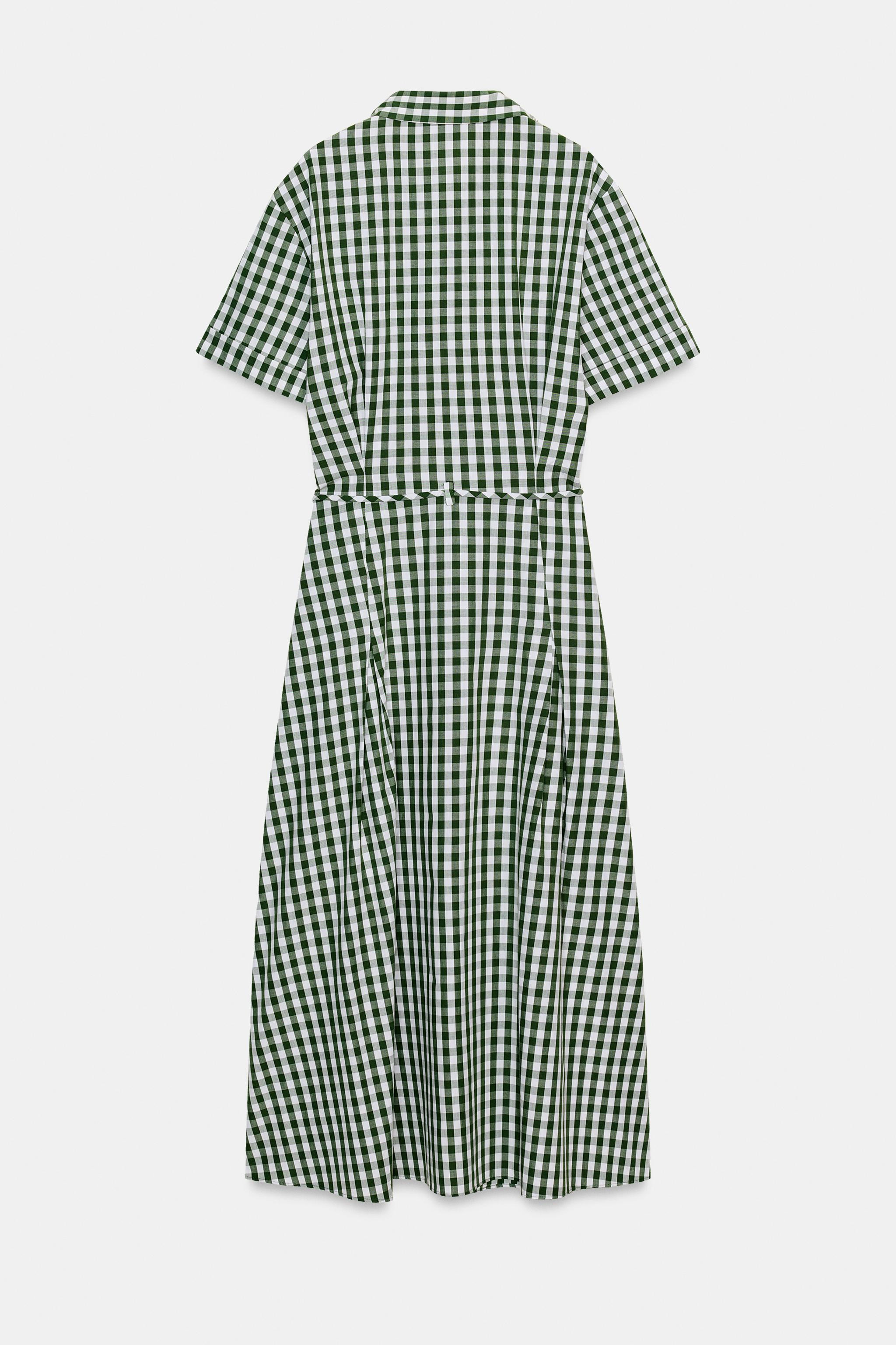 GINGHAM CHECK SHIRT DRESS ZW COLLECTION | Zara US
