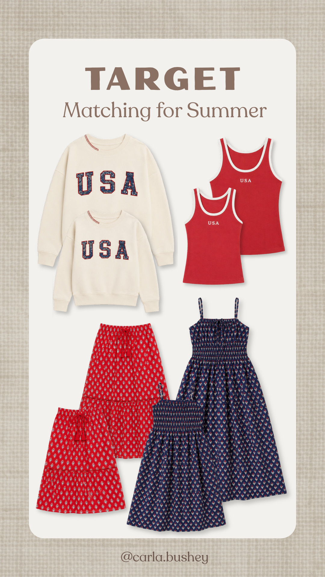 The CUTEST Mom & daughter Summer styles 🇺🇸❤️

from Target!!



Summer outfits, summer dresses, inspo, july 4th, fourth of july, americana, family matching, mommy daughter, mini me, usa, seasonal, carla.bushey 

 #LTKootd #LTKmomlife #LTKSeasonal