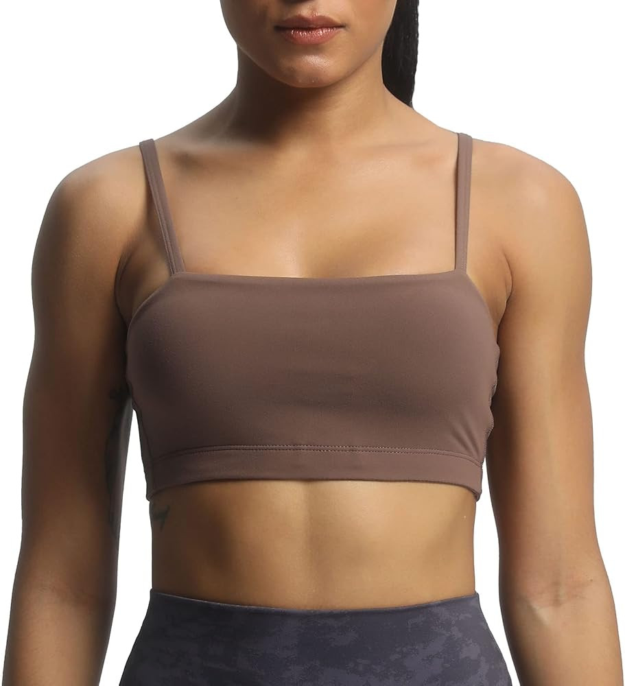 Aoxjox Women's Workout Bandeau Sports Bras Training Fitness Running Yoga Crop Tank Top | Amazon (US)