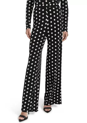 Halston Women's Dot Print Wide Leg Pants | Belk