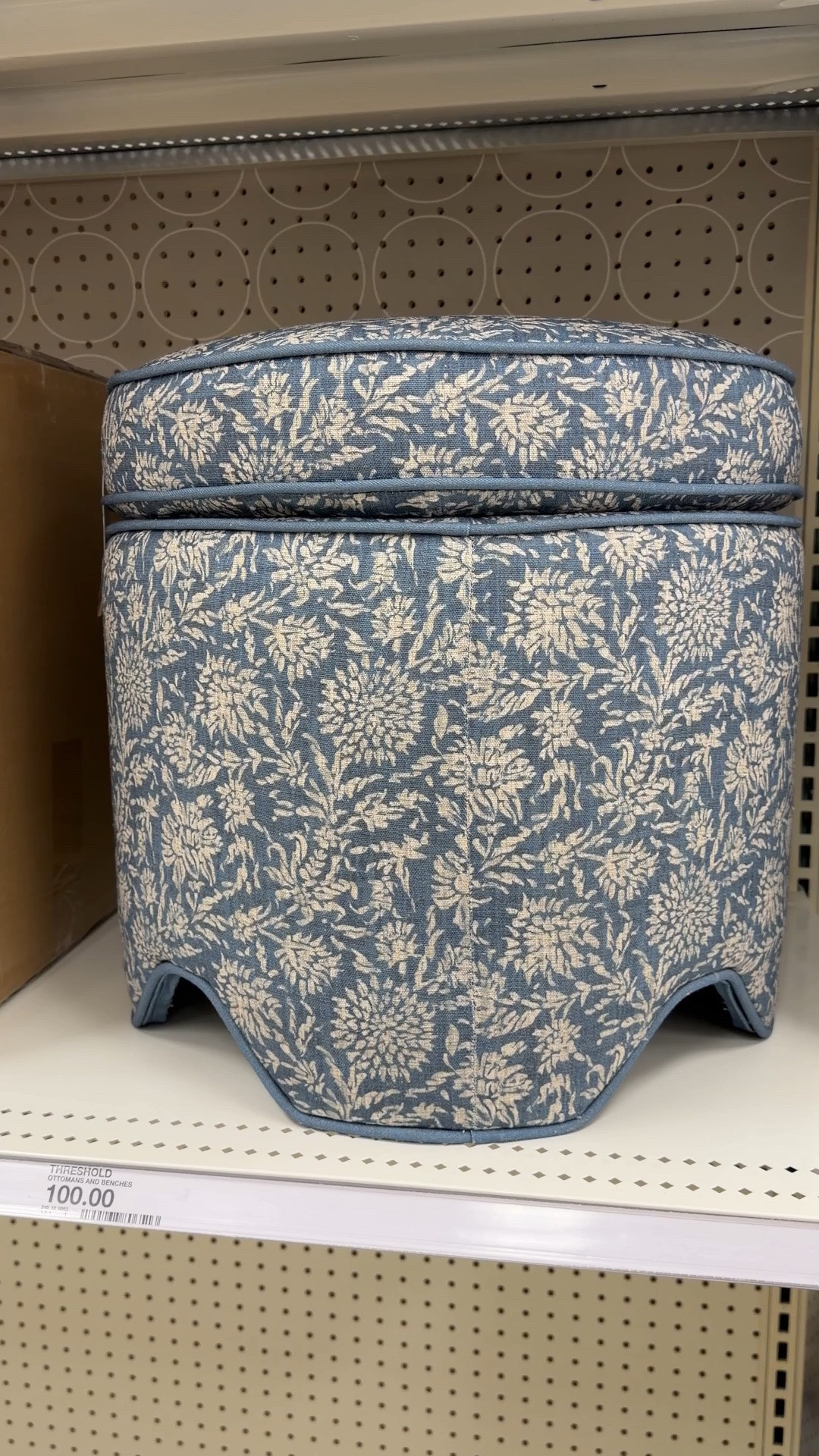 Sale alert! 🔔 This upholstered storage ottoman from Target is the perfect combination of style and function. I love the blue patterned fabric and tailored piping—it adds such a classic, collected feel to a space. 💙 Plus, the hidden storage is always a bonus for keeping a home organized. A beautiful accent piece for a living room, bedroom, or entryway. Linked it here along with other similar ottoman options! ✨ @Target #ottoman #homedecor #targetfind

#LTKHome #LTKSaleAlert