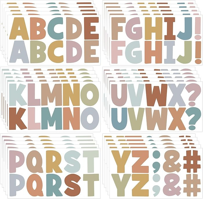 320 PCS Bulletin Board Letters 30 Sheets Letter Stickers Large Alphabet Stickers 2.5 Inch Vinyl S... | Amazon (US)