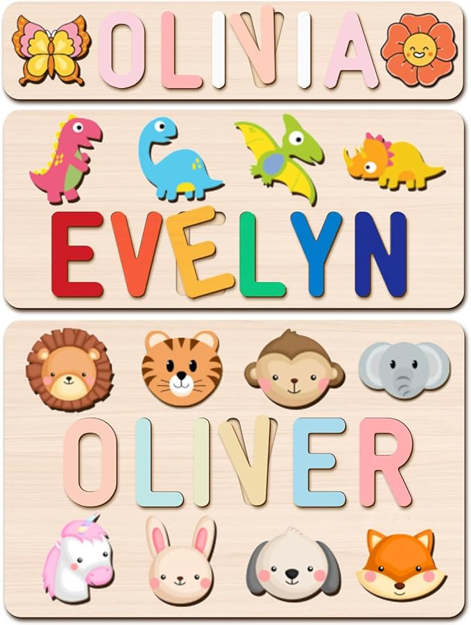 Personalized Name Puzzle with Gift Wrapping and Customizable Blessing - Custom Gift for Girl & Bo... | Amazon (US)