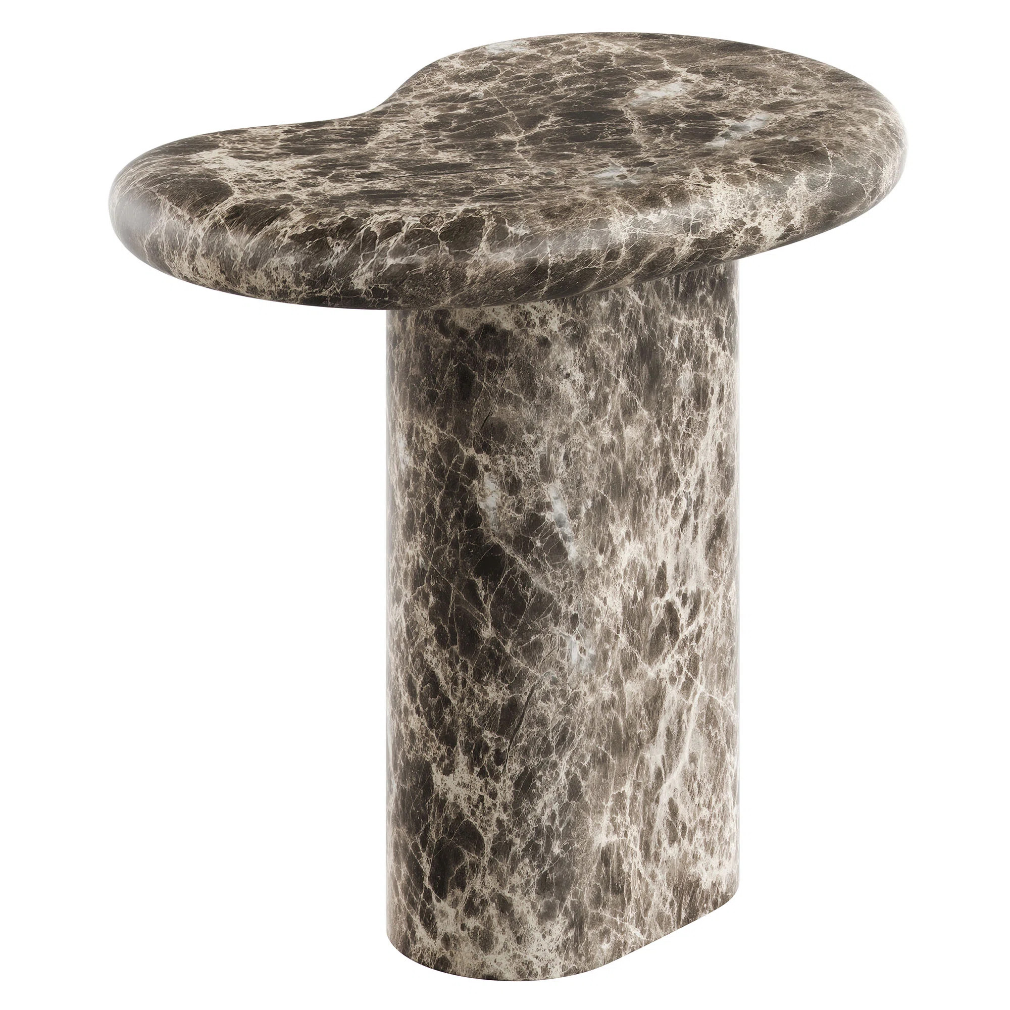 Elowen Outdoor Side Table In Dark Emperador Marble | Wayfair North America