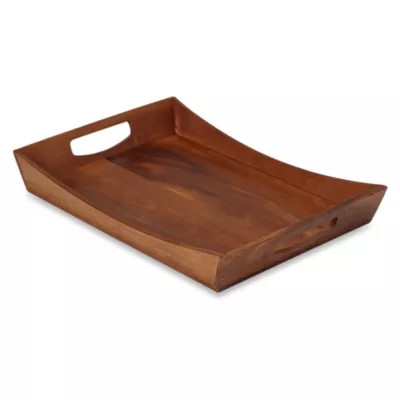 B. Smith® 20-Inch Acacia Wood Handled Tray | Bed Bath & Beyond | Bed Bath & Beyond