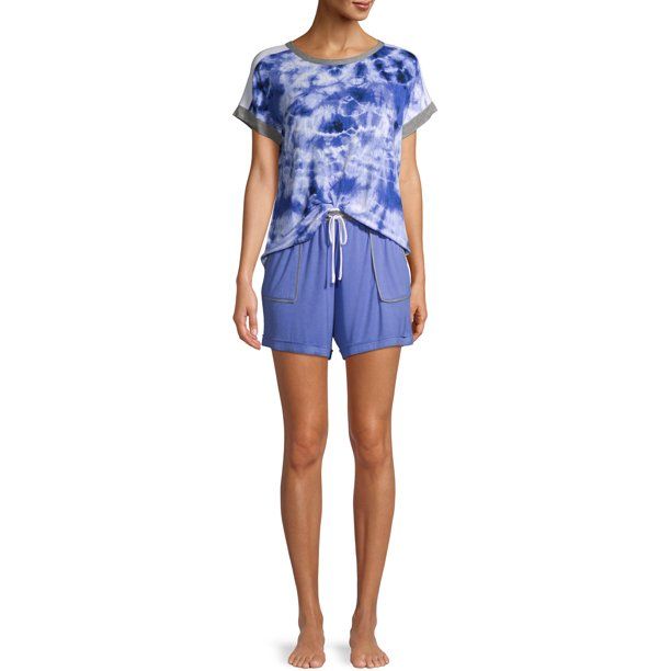 Secret Treasures Women's and Women's Plus Short Sleeve Top and Shorts Pajama Set | Walmart (US)