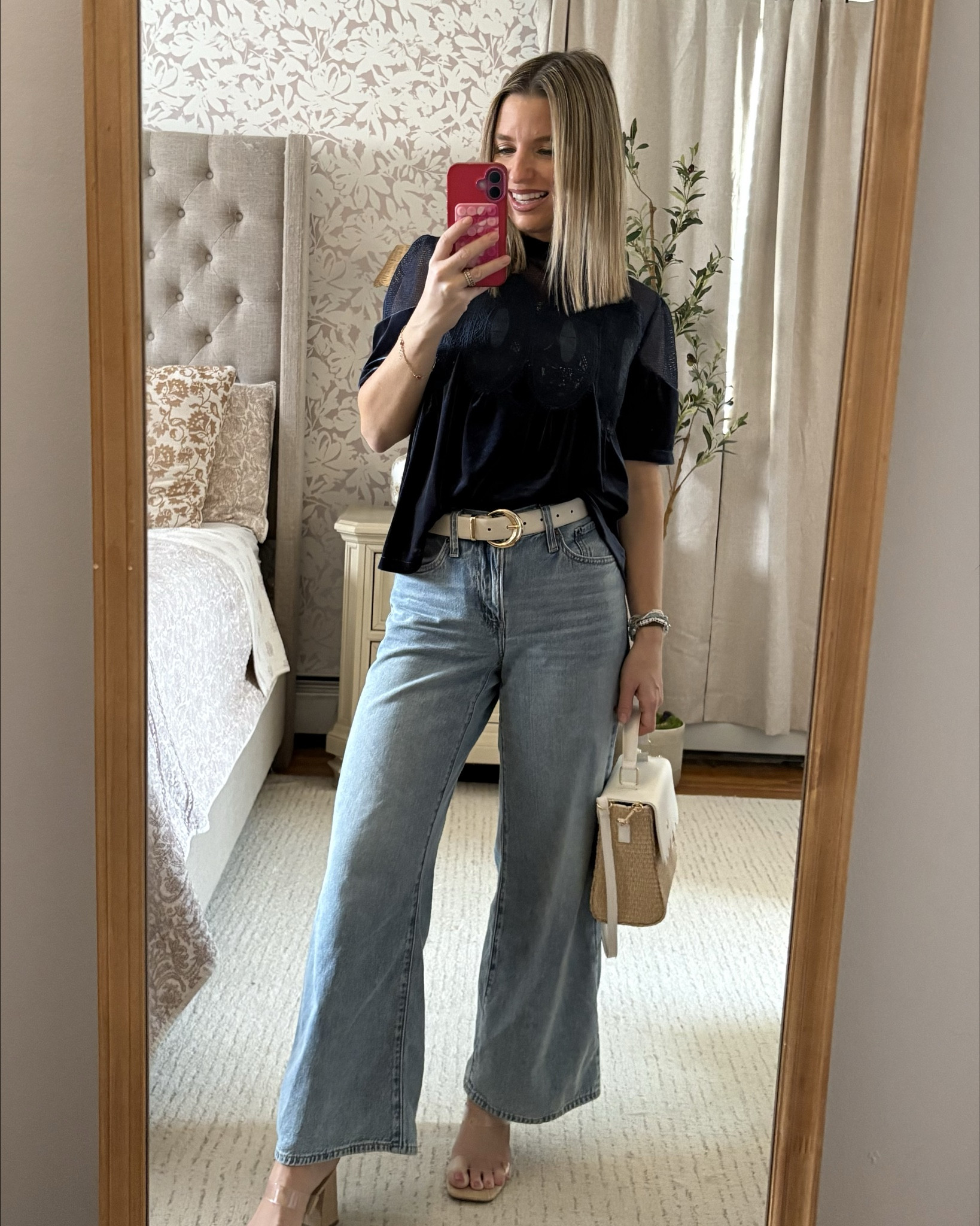 Velvet lace top — the perfect length and jeans wearing size 24! 

#LTKPetite #LTKootd #LTKSaleAlert