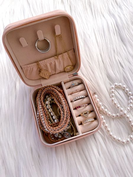 Portable Travel Mini Jewelry Box from Amazon only $6.99. Perfect for traveling, great quality, lightweight and it holds a lot of jewelry.



Leather Jewellery Ring Organizer Case Storage Gift Box Girls Women, travel jewelry box, travel accessories, 

#LTKtravel #LTKhome #LTKSeasonal