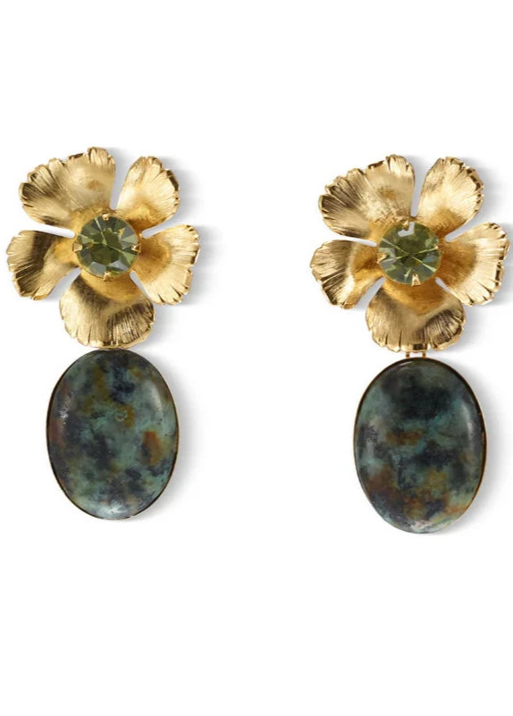 EDEN CRYSTAL AND STONE DROP EARRINGS | COUPER