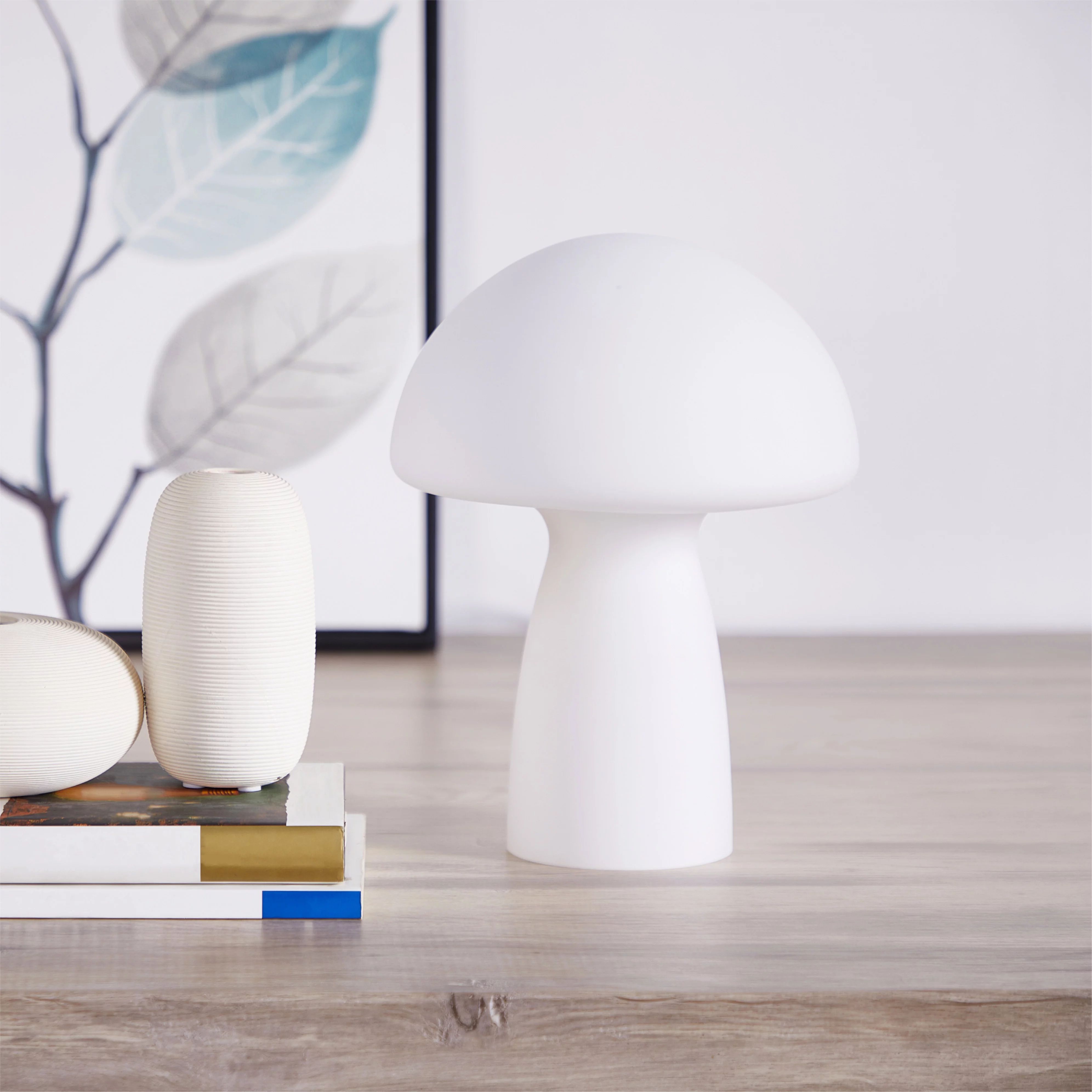 Urban Shop Novelty Glass Mushroom Lamp, Off-White Matte, 12" H, Plug-in - Walmart.com | Walmart (US)