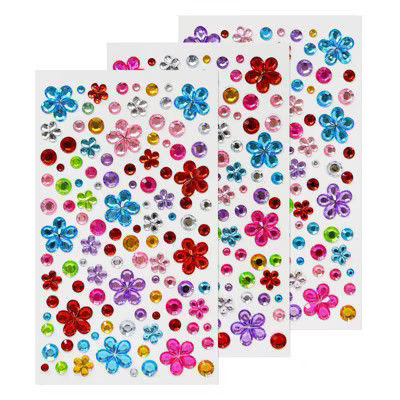 Wrapables 327pcs Acrylic Self Adhesive Crystal Rhinestone Gem Stickers, DIY, Arts & Crafts Supplies (3 sheets), Flowers | Target
