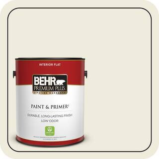 BEHR PREMIUM PLUS 1 gal. #PPU10-14 Ivory Palace Flat Low Odor Interior Paint & Primer 105001 - Th... | The Home Depot