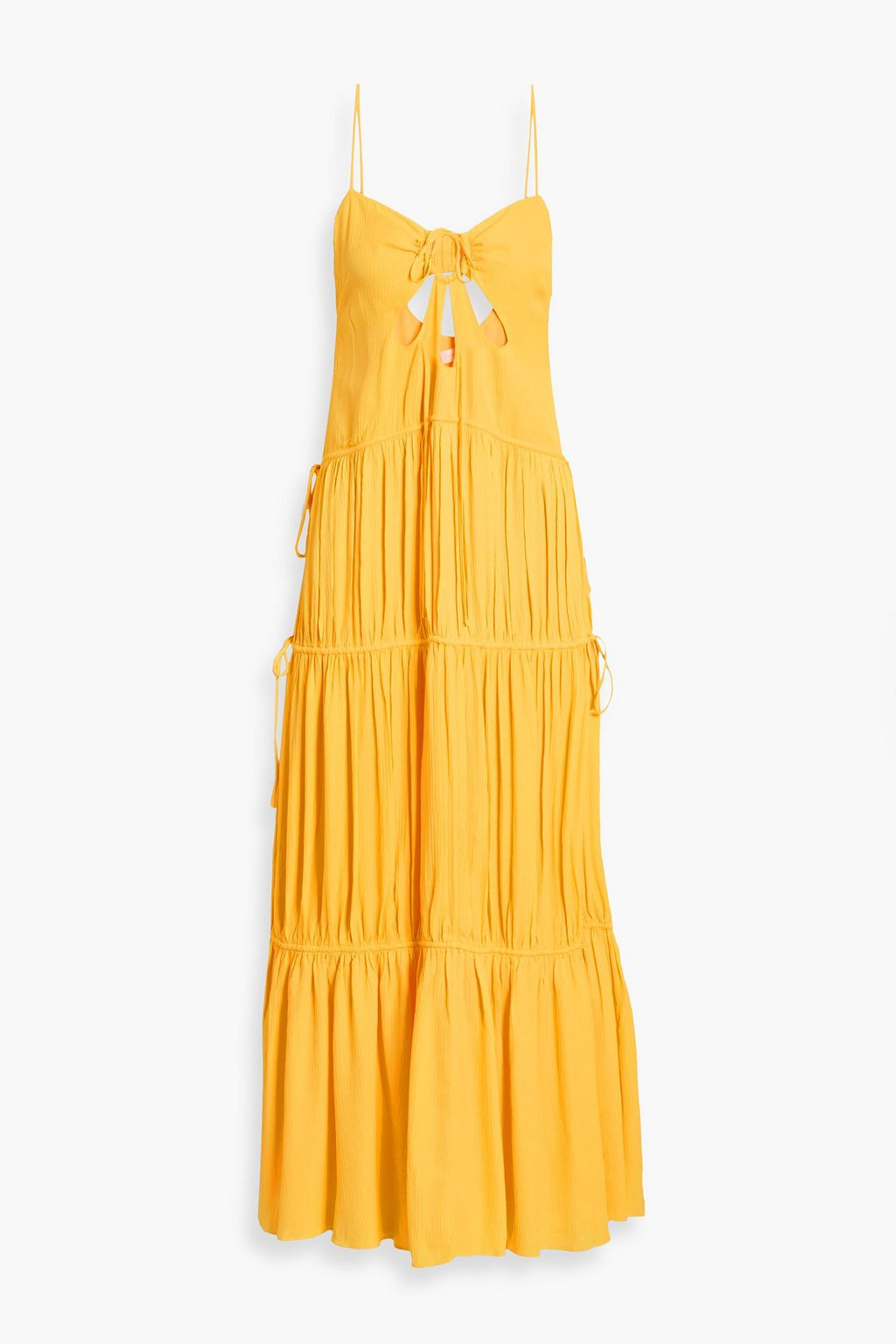 Lina tiered cutout crepon maxi dress | The Outnet (US and CA)
