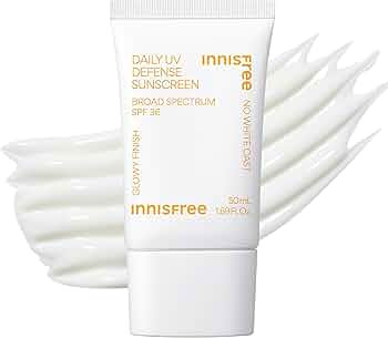 innisfree Daily UV Defense Sunscreen Broad Spectrum SPF 36, Invisible Korean Sunscreen for Face w... | Amazon (US)