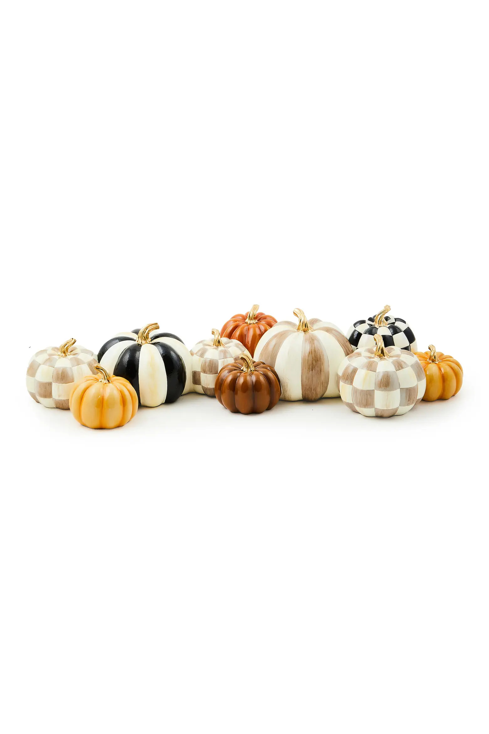 MACKENZIE CHILDS Autumnology Check & Stripe Pumpkin Decoration | Nordstrom | Nordstrom