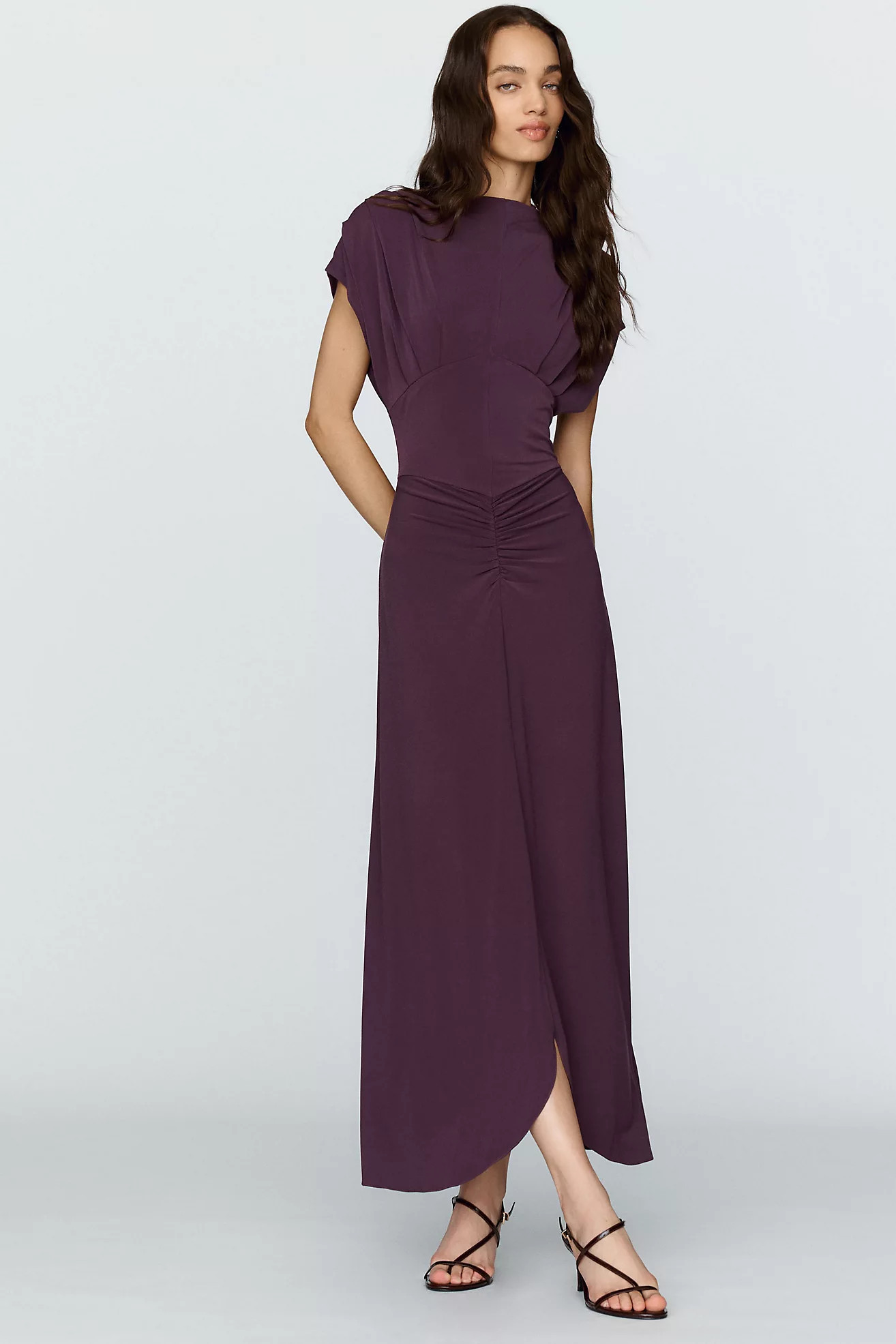Ruched Drop Waist Knit Midi Dress | Anthropologie (US)