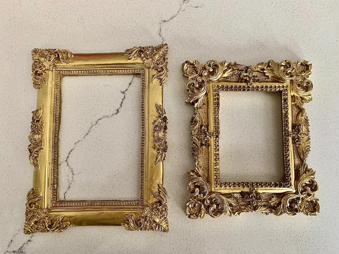 Read Description. Smaller Frames.set of Two Gold Ornate Resin Frames. Photography Props Styling F... | Etsy (US)