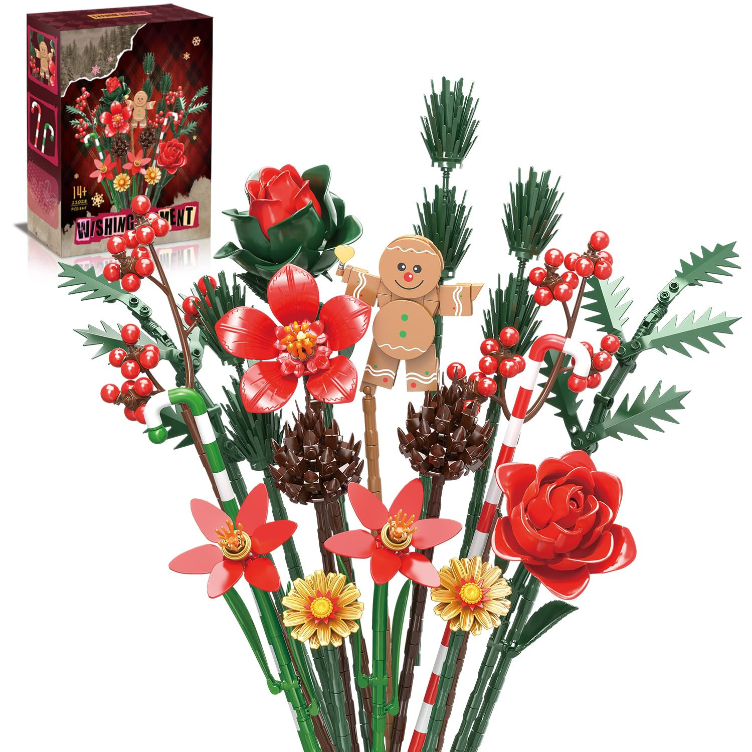 Christmas Flowers Bouquet Building Set, Xmas Botanical Collection Compatible with Lego Flowers fo... | Amazon (US)