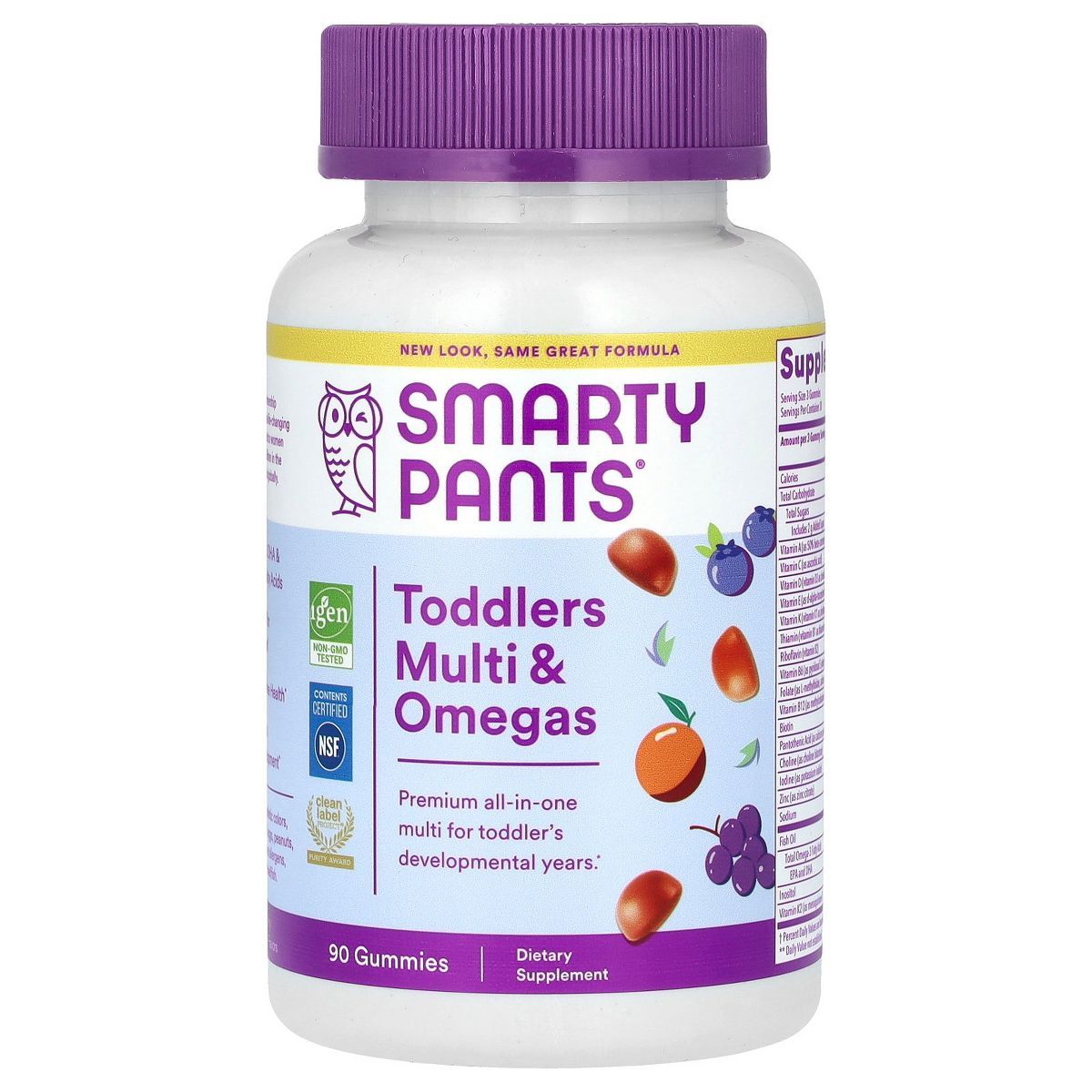 SmartyPants Toddlers, Multi & Omegas Gummies, Grape, Orange, and Blueberry, 90 Gummies | Target