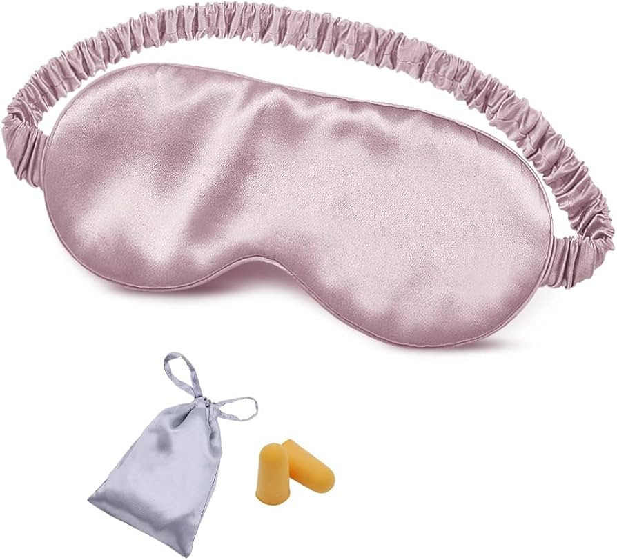 Silk Sleep Mask Eye Mask Blindfold with Double Layer Silk Filling and Elastic Strap for Full Nigh... | Amazon (US)