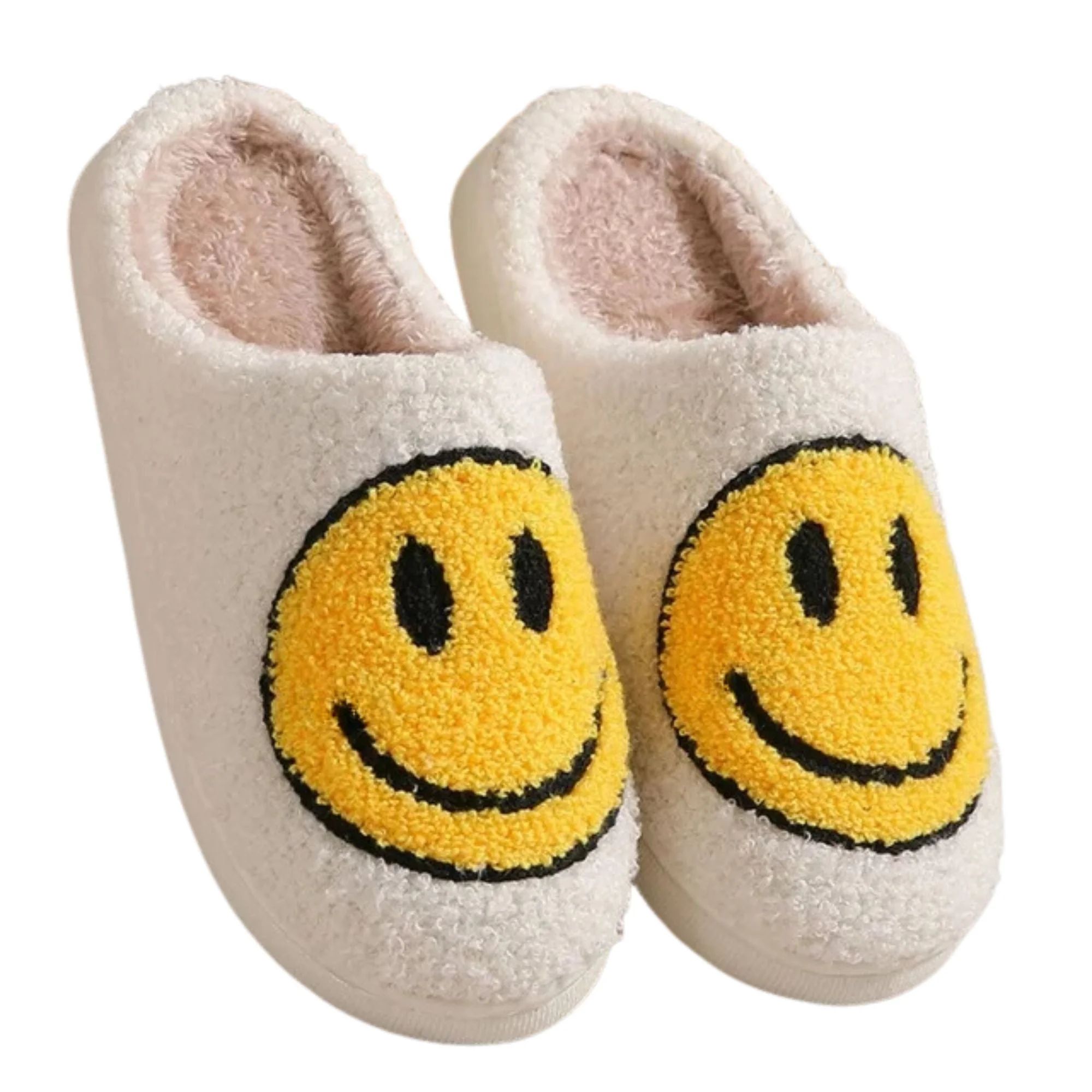 BERANMEY Cute Smile Face Slippers for Women and Men Perfect Soft Plush Comfy Warm Slip-On Happy F... | Walmart (US)