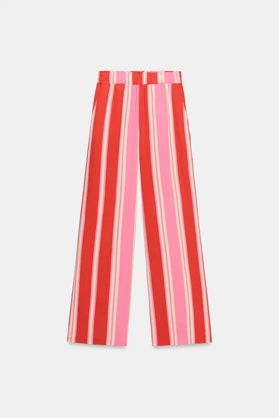 STRIPED WIDE-LEG TROUSERS | Zara UK