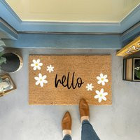 Daisy Doormat, Spring Welcome Mats, Front Door Decor, Porch Flower Floral Mat, New Home Gift, Doormat Decor | Etsy (US)