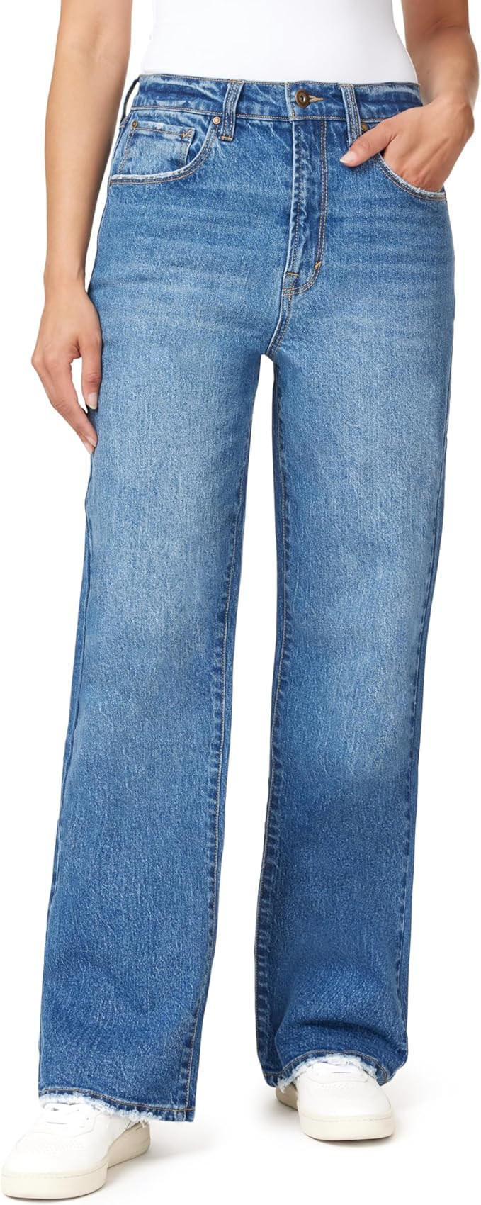 kensie Jeans for Women The Izzy High Rise Relaxed Straight 31-Inch Inseam, Sizes 0-12 | Amazon (US)