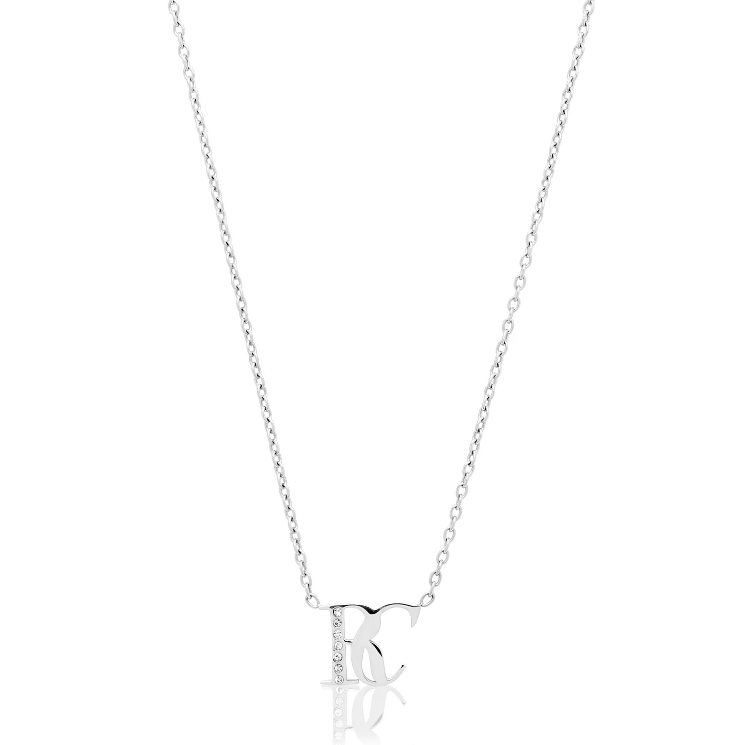 Double Initial Crystal Necklace (Silver) | Abbott Lyon